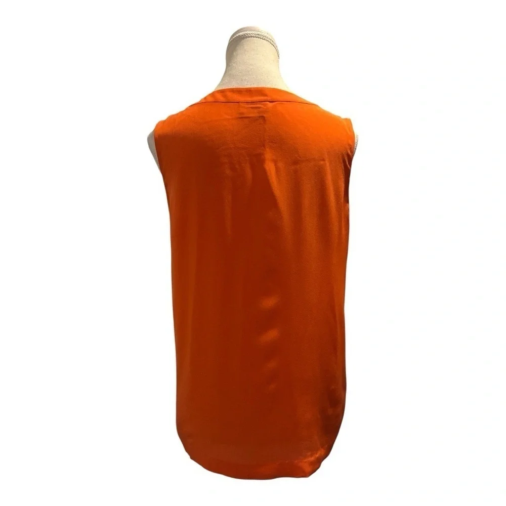 Kate Spade 100% Silk Blouse Tank Orange Sz 4 Sleeveless Casual Summer